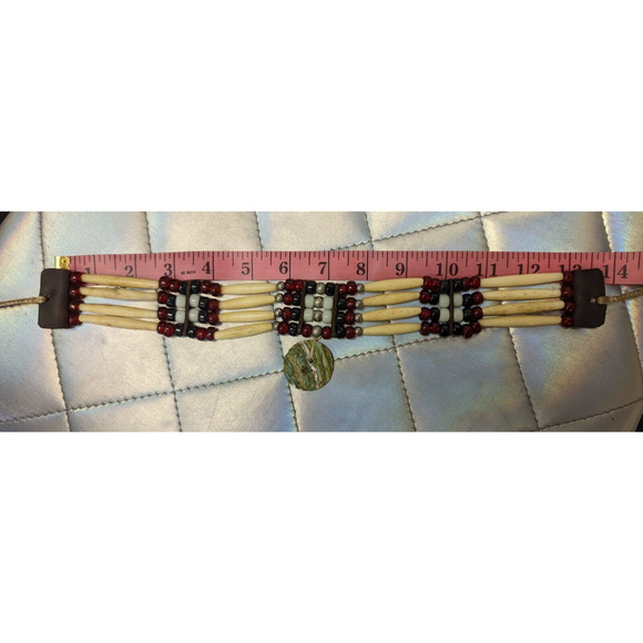 Vintage Native American Old Choker Turkey Bone/Leather horse Hair Traditional - Picture 12 of 12